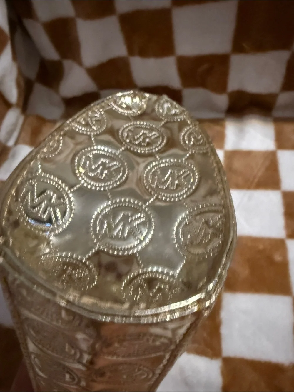 Michael Kors Limited Edition Gold Metallic Monogram Cosmetic Bag EC
